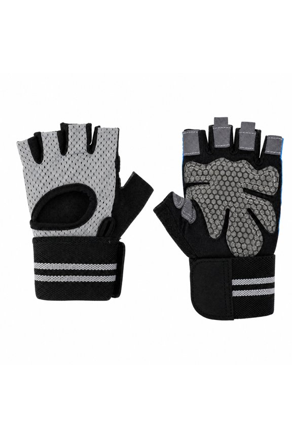 Strength Training Sport Gloves Durable Half-finger Athletic Gloves Large Gray