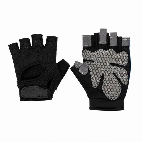 Unique Bargains Strength Training Sport Gloves Reusable Half-finger Athletic Gloves Small Black