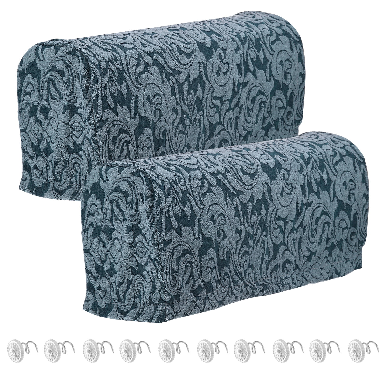 Unique Bargains Stretch Armrest Covers for Sofas Arm Covers with Twist Pin Green