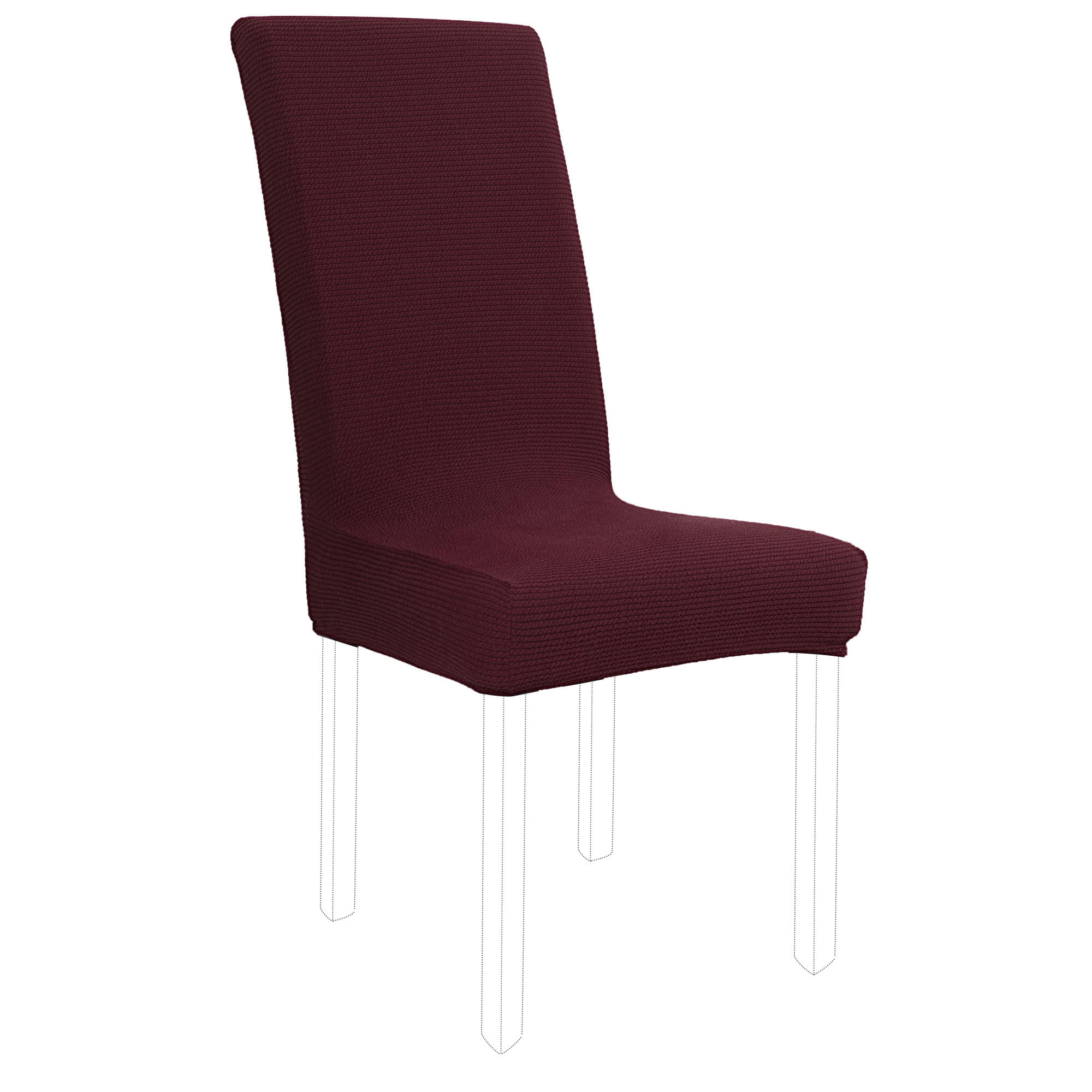 Unique Bargains Stretch Knitted Dining Room Chair Cover Burgundy XL