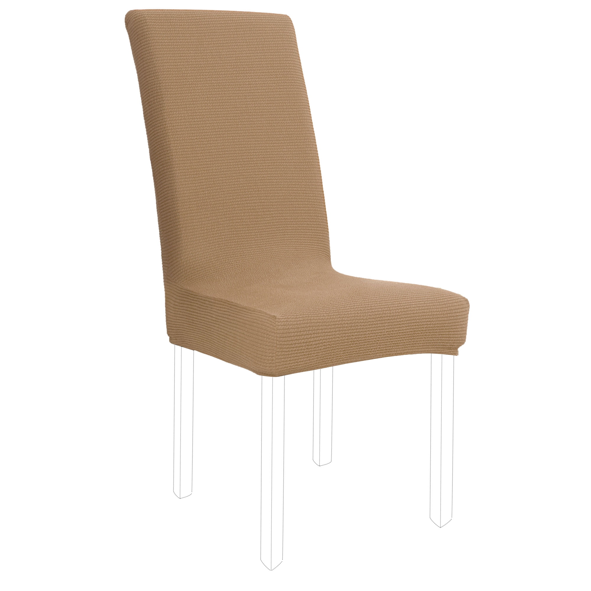 Unique Bargains Stretch Knitted Dining Room Chair Cover Camel L