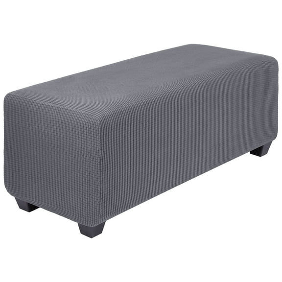 Unique Bargains Stretch Ottoman Cover Slipcover Furniture Covers Dark Gray Large