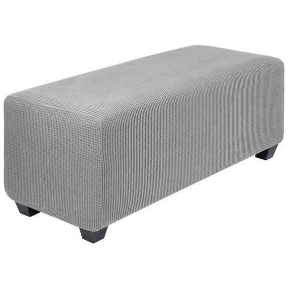 Unique Bargains Stretch Ottoman Cover Slipcover Furniture Covers Light Gray Large