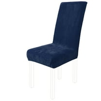 Unique Bargains Stretch Plush Short Dining Chair Cover Slipcovers Navy Blue