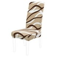 thumbnail image 1 of Unique Bargains Stretch Polyester Dining Chair Covers Set of 6, Khaki and Brown, 1 of 7