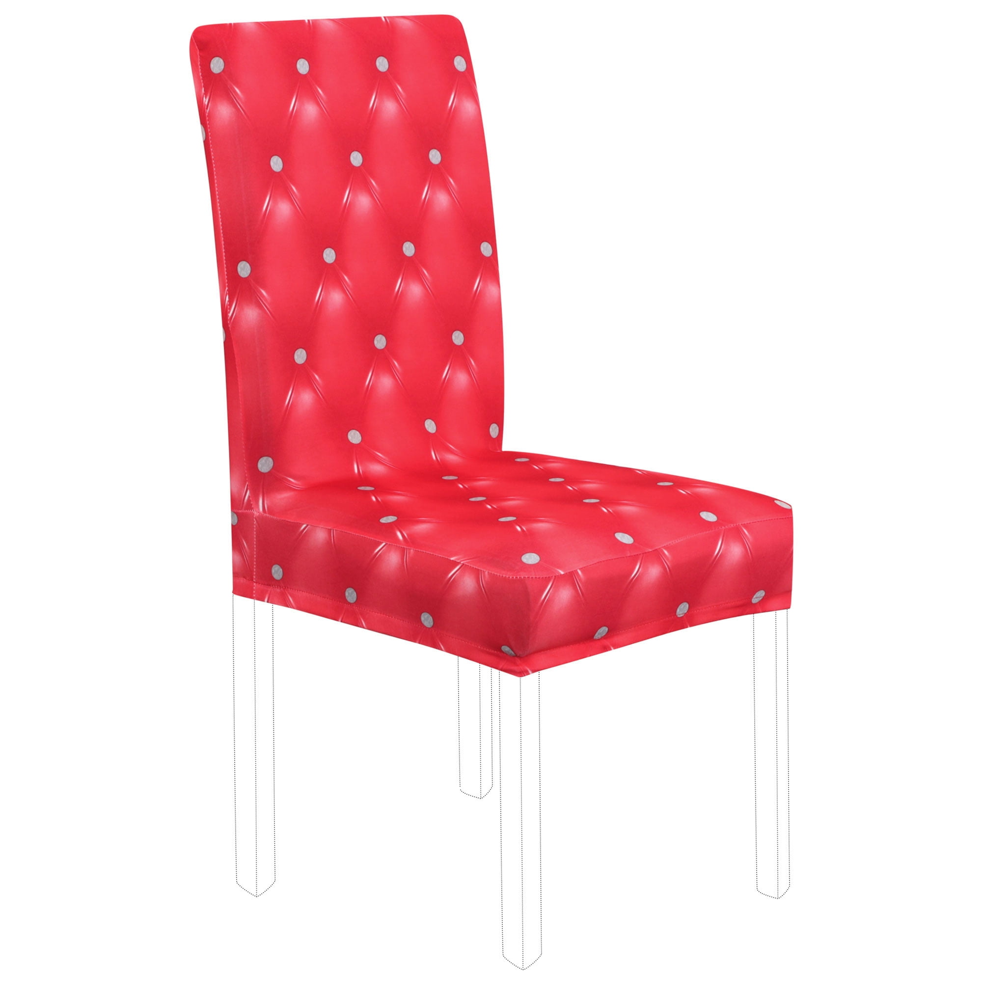 Unique Bargains Stretch Polyester Washable Dining Chair Covers Slipcovers Red 2 Pcs