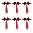 thumbnail image 1 of Unique Bargains Stretch Satin Chair Sashes Bows Chair Bands Decoration with Mesh Yarn 6 Burgundy, 1 of 6