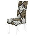 thumbnail image 1 of Unique Bargains Stretch Spandex Dining Chair Slipcover Beige and Brown, 1 of 8