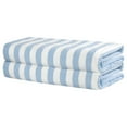 thumbnail image 1 of Unique Bargains Stripe 2 Pack Bath Towels Set Cotton Lightweight Towels for Bathroom Blue 28" x 56", 1 of 8