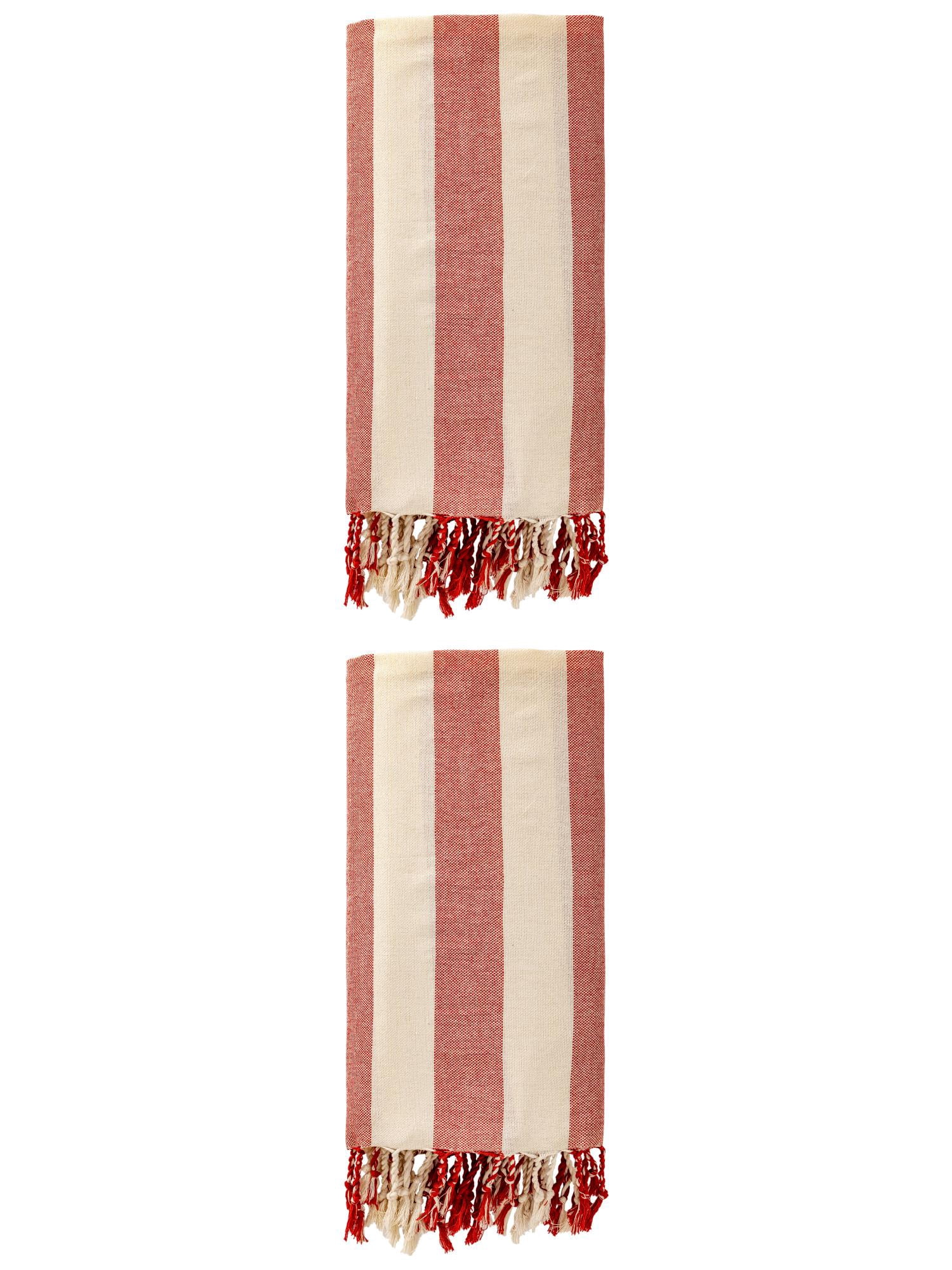 Unique Bargains Stripe Absorbent Quick Dry Beach Towel 2 Pack Red 71"x40"