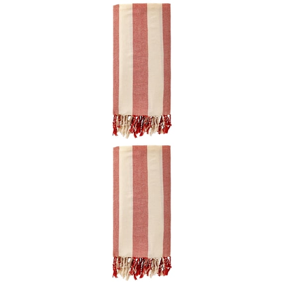 Unique Bargains Stripe Absorbent Quick Dry Beach Towel 2 Pack Red 71"x40"
