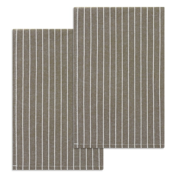 Unique Bargains Stripe Kitchen Towels Highly Absorbent Long-Lasting Hand Towels Brown 2pk