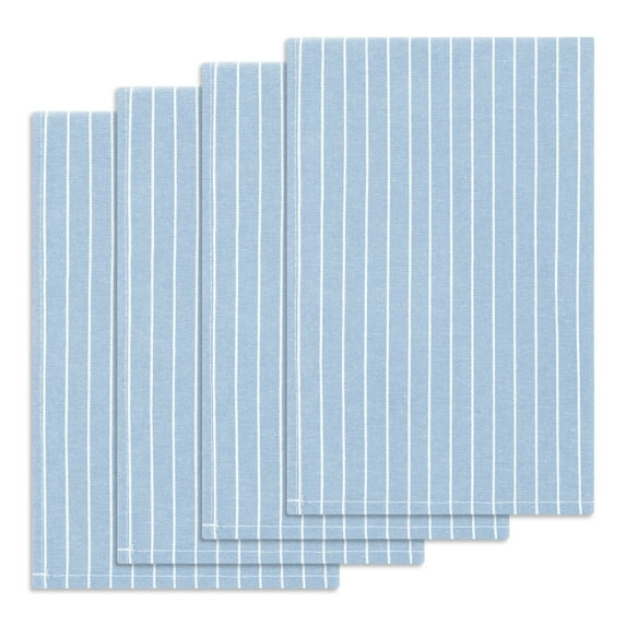 Unique Bargains Stripe Kitchen Towels Highly Absorbent Long-Lasting Hand Towels Light Blue 4pk