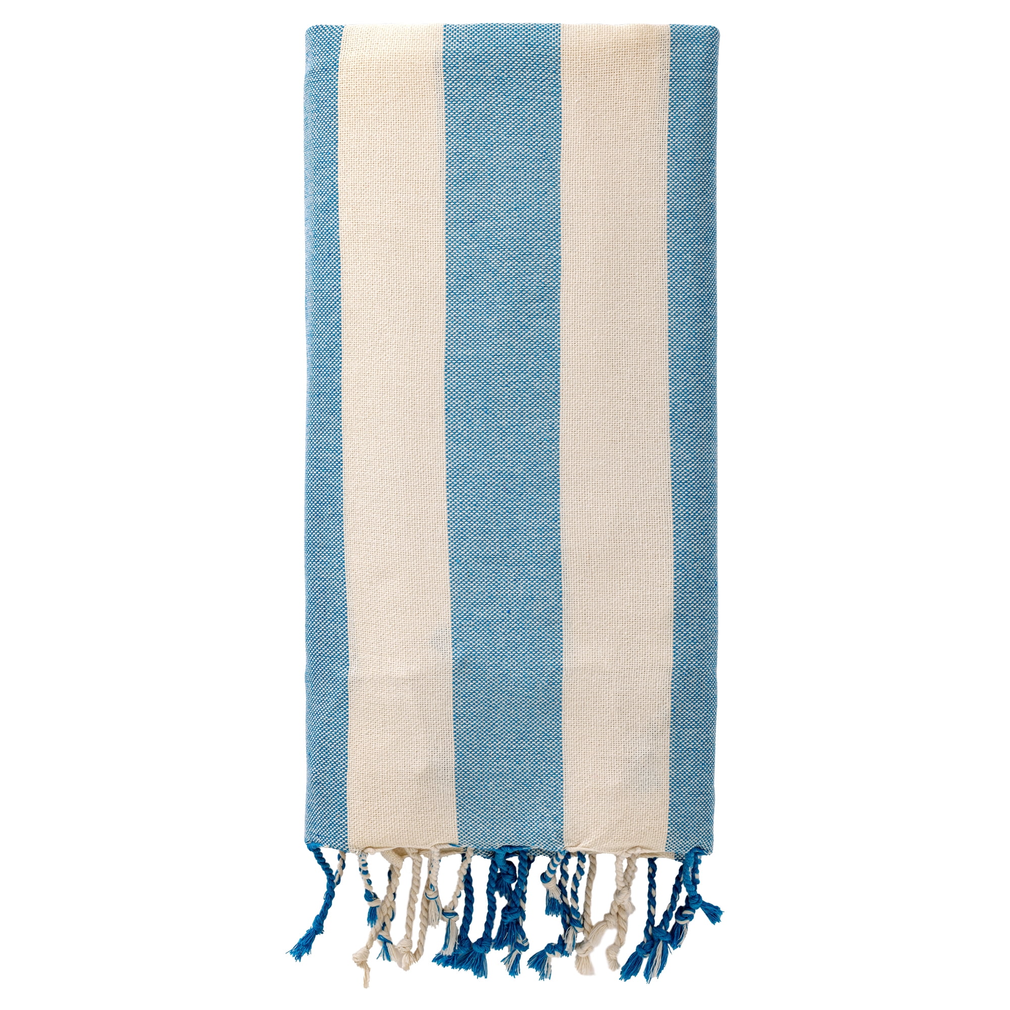 Unique Bargains Stripe Lightweight Absorbent Quick Dry Beach Towel Blue 71" x 40"