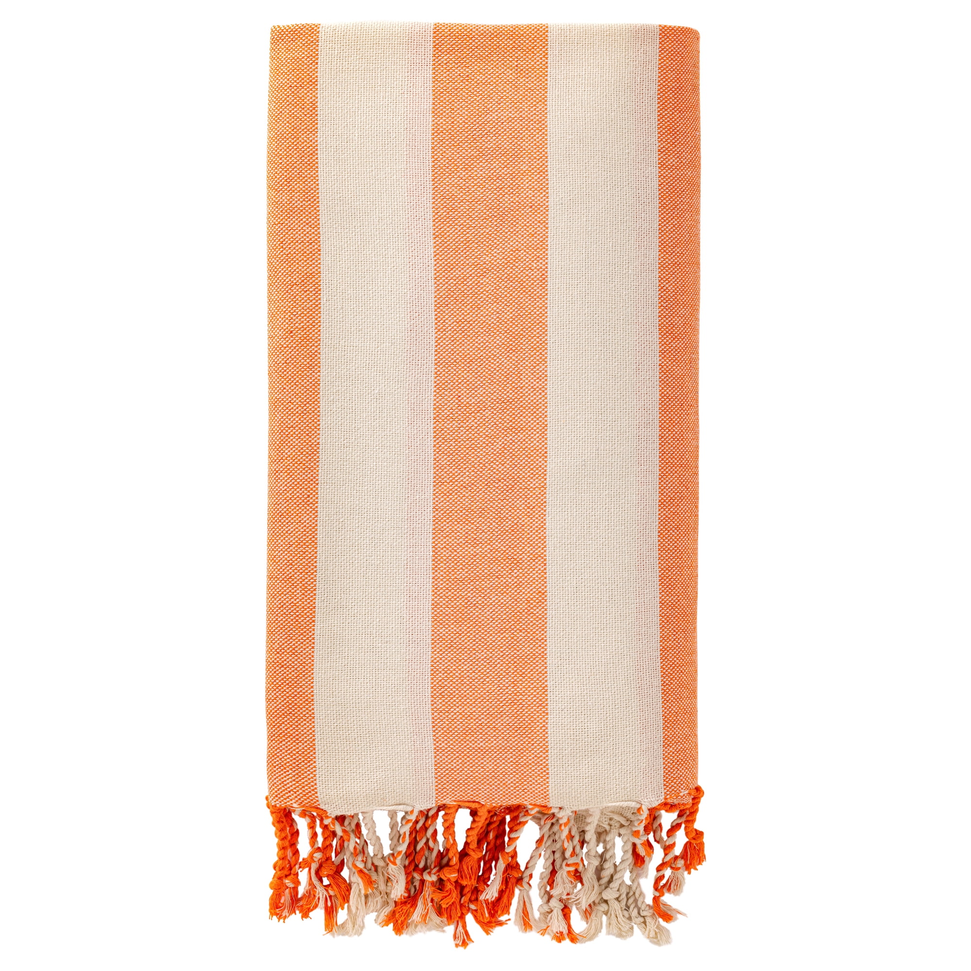Unique Bargains Stripe Lightweight Absorbent Quick Dry Beach Towel Orange 71" x 40"