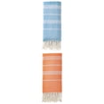 thumbnail image 1 of Unique Bargains Stripe Turkish Quick Dry Beach Towel 2 Pack Orange/Light Blue 71"x35", 1 of 8