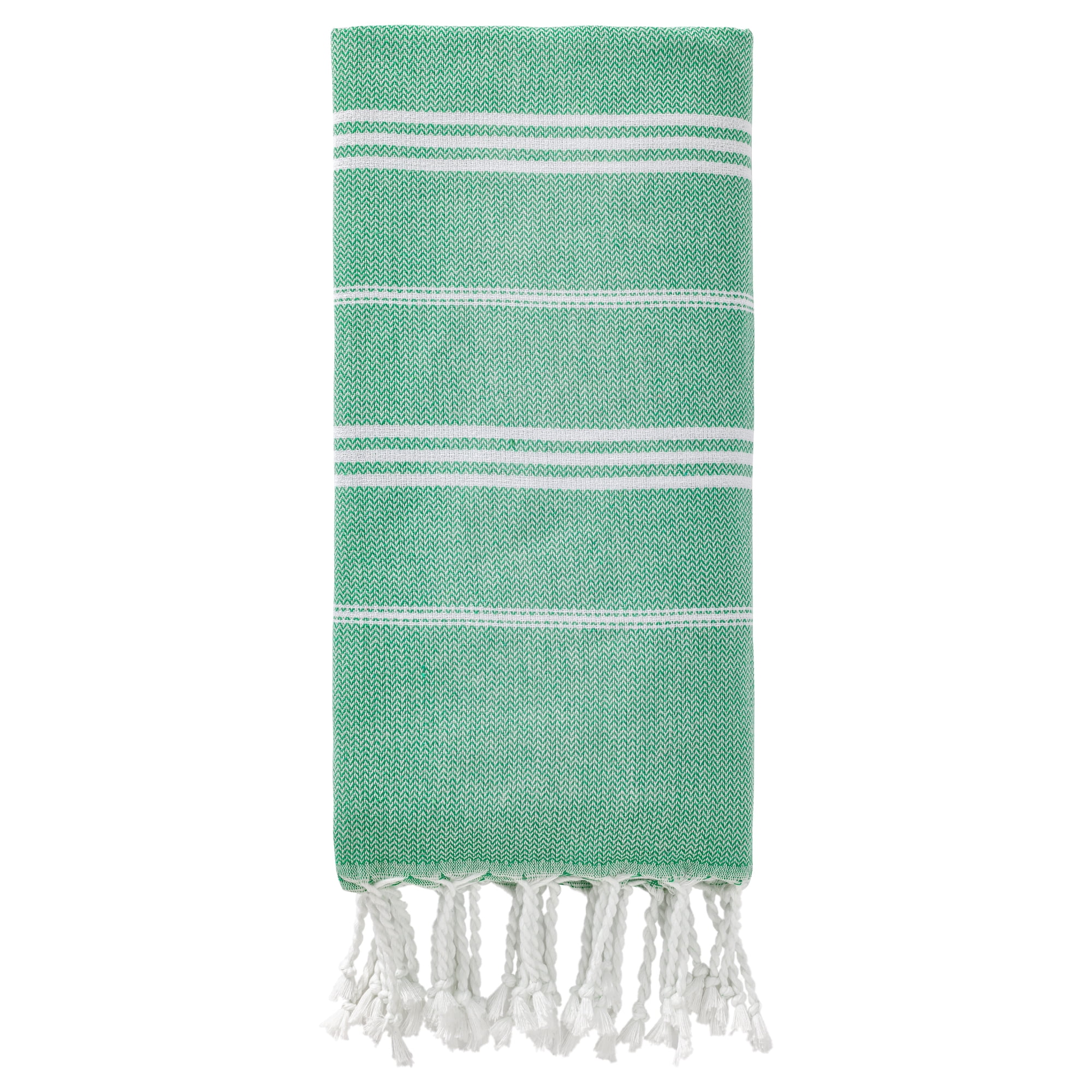 Unique Bargains Stripe Turkish Quick Dry Sand Free Beach Towel Green 71" x 35"