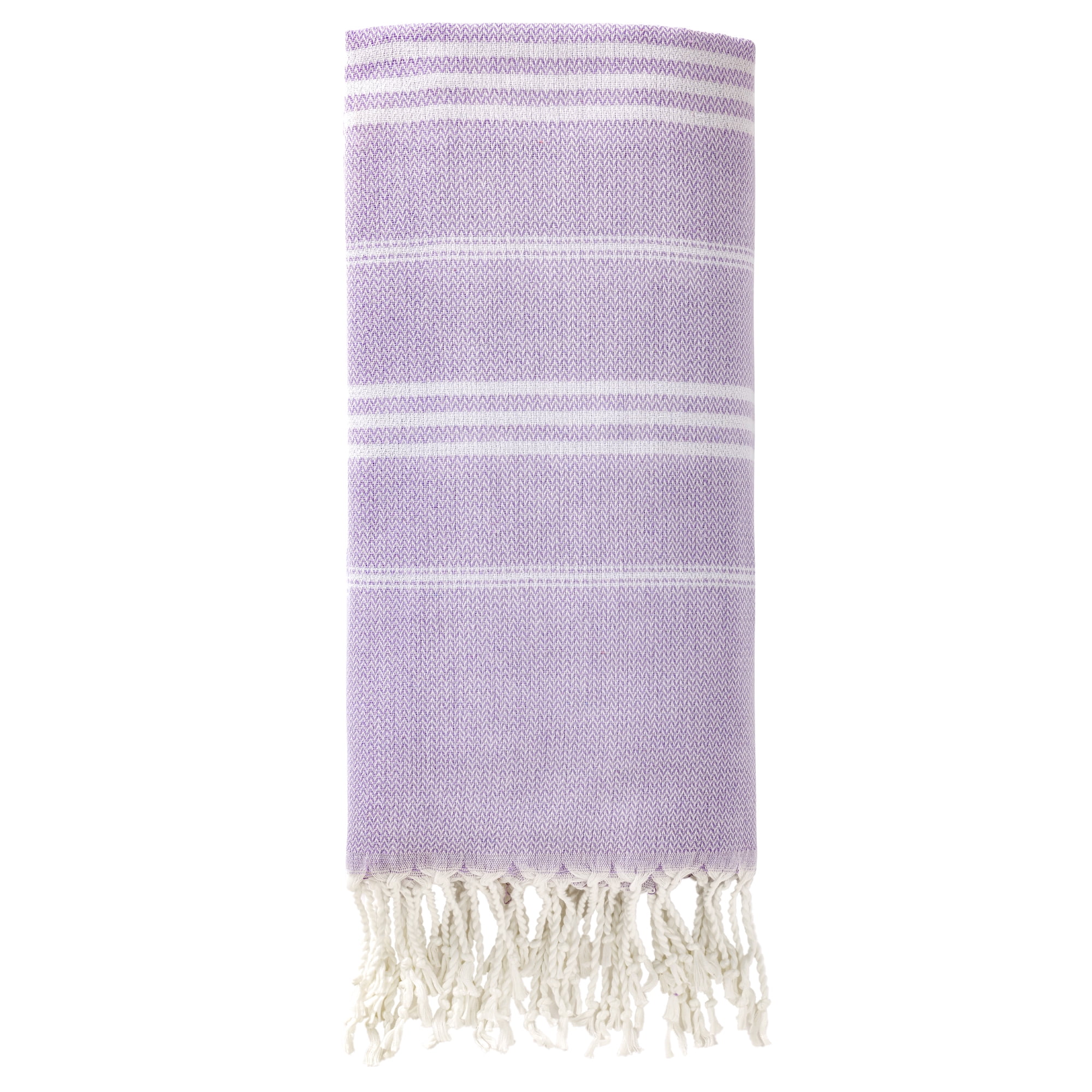 Unique Bargains Stripe Turkish Quick Dry Sand Free Beach Towel Purple 71" x 35"