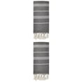 thumbnail image 1 of Unique Bargains Stripe Turkish Sand Free Towel 2 Pack Black 71"x35", 1 of 8