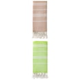 thumbnail image 1 of Unique Bargains Stripe Turkish Sand Free Towel 2 Pack Brown/Light Green 71"x35", 1 of 8