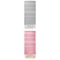 thumbnail image 1 of Unique Bargains Stripe Turkish Sand Free Towel 2 Pack Grey/Pink 71"x35", 1 of 8