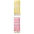 thumbnail image 1 of Unique Bargains Stripe Turkish Sand Free Towel 2 Pack Light Yellow/Pink 71"x35", 1 of 8