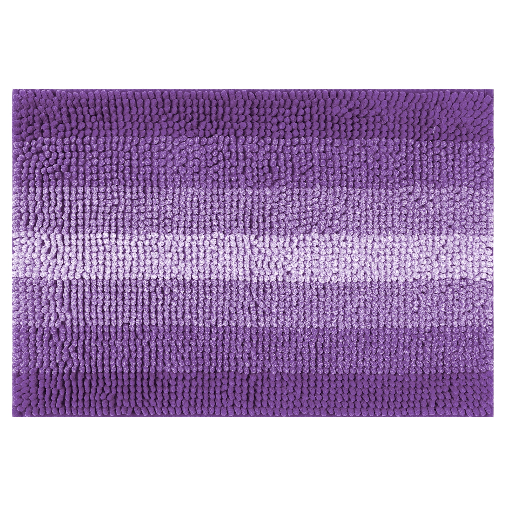 Unique Bargains Striped Bathroom Rugs Non-Slip Bath Carpet Bath Mats Purple 16"x24"