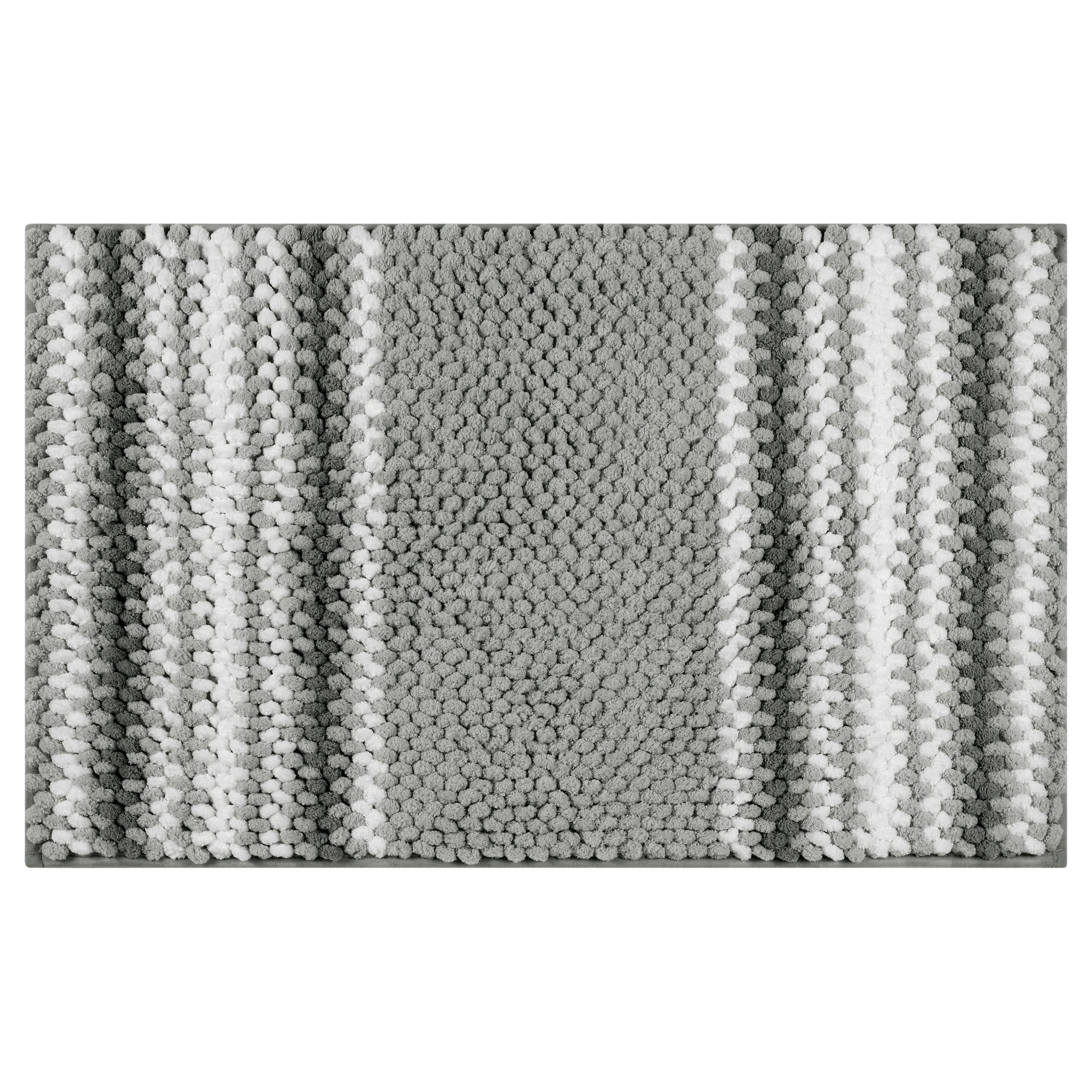 Unique Bargains Striped Bathroom Rugs Soft Absorbent Fluffy Chenille