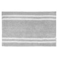 thumbnail image 1 of Unique Bargains Striped Bathroom Rugs Soft Fluffy Chenille Bath Rugs Light Grey 16" x 24", 1 of 7