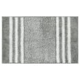 thumbnail image 1 of Unique Bargains Striped Chenille Bathroom Rug with Edges Non-Slip Bathroom Floor Mat Dark Gray 16" x 24", 1 of 6