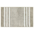 thumbnail image 1 of Unique Bargains Striped Chenille Bathroom Rug with Edges Non-Slip Bathroom Floor Mat Khaki 16" x 24", 1 of 6