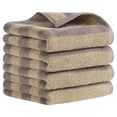 thumbnail image 1 of Unique Bargains Striped Cotton Hand Towel Set Soft Towels Brown 13" x 29" -4 Piece, 1 of 5