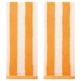 thumbnail image 1 of Unique Bargains Striped Cotton Hand Towel Set Soft Towels Orange 13" x 29" -2 Piece, 1 of 5