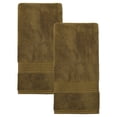 thumbnail image 1 of Unique Bargains Striped Cotton Soft Absorbent Quick Dry Hand Towels Brown 2pcs 29" x 13", 1 of 8