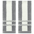 thumbnail image 1 of Unique Bargains Striped Decorative Absorbent Soft Bathroom Towel Grey 2 Pcs, 1 of 4