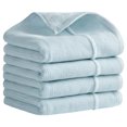 thumbnail image 1 of Unique Bargains Striped Decorative Hand Towel Set Cotton Face Towels Blue 4-Piece, 1 of 5