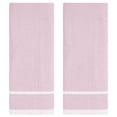 thumbnail image 1 of Unique Bargains Striped Decorative Hand Towel Set Cotton Face Towels Pink 2-Piece, 1 of 5