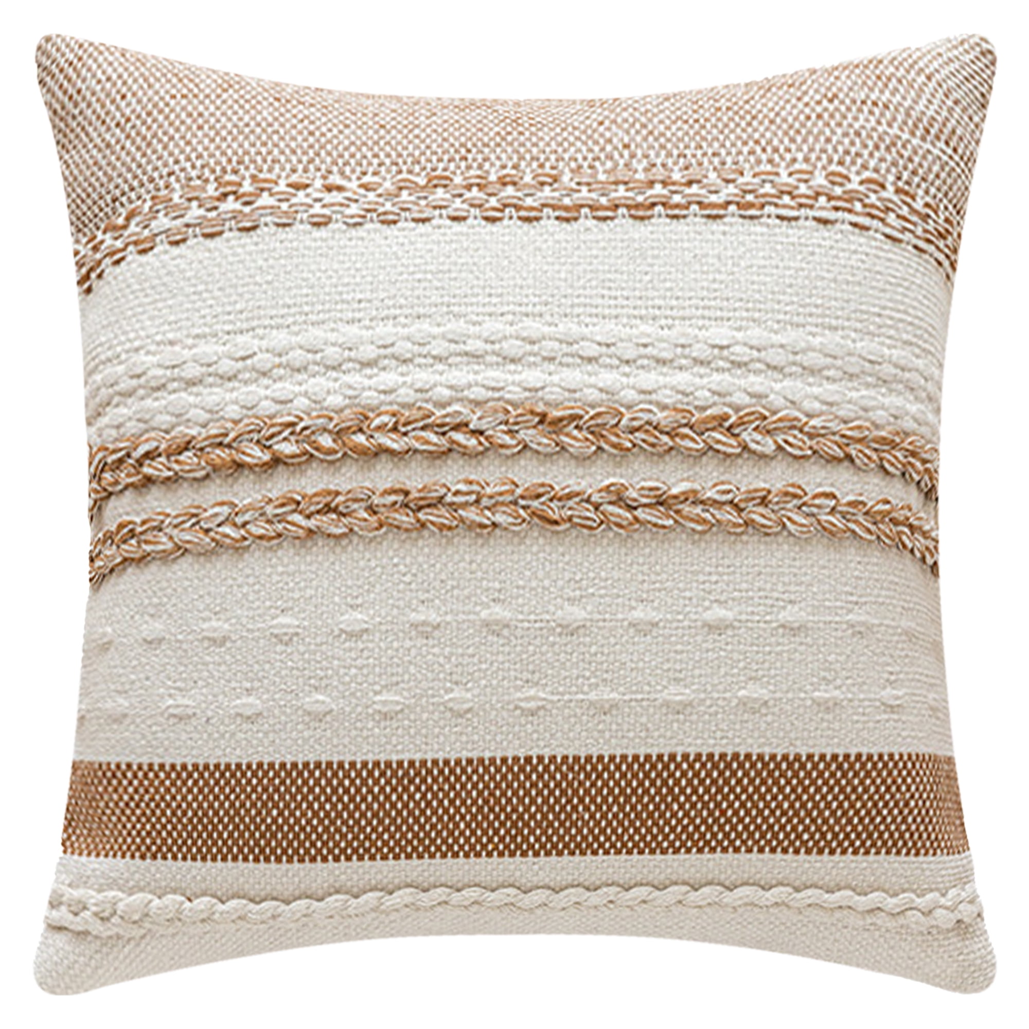 Unique Bargains Striped Decorative Throw Pillow Covers Pack of 1 Brown 18" x 18"