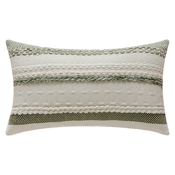 Unique Bargains Striped Decorative Throw Pillow Covers Pack of 1 Green 12" x 20"