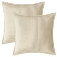thumbnail image 1 of Unique Bargains Striped Decorative Throw Pillow Covers Pack of 2 Beige 20" x 20", 1 of 6