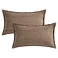 thumbnail image 1 of Unique Bargains Striped Decorative Throw Pillow Covers Pack of 2 Brown 12" x 20", 1 of 6