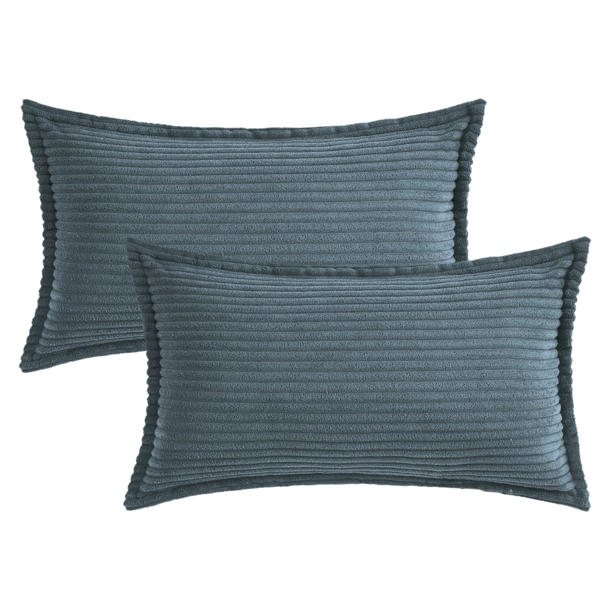 Unique Bargains Striped Decorative Throw Pillow Covers Pack of 2 Dark Blue 12" x 20"