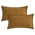 thumbnail image 1 of Unique Bargains Striped Decorative Throw Pillow Covers Pack of 2 Dark Yellow 12" x 20", 1 of 6