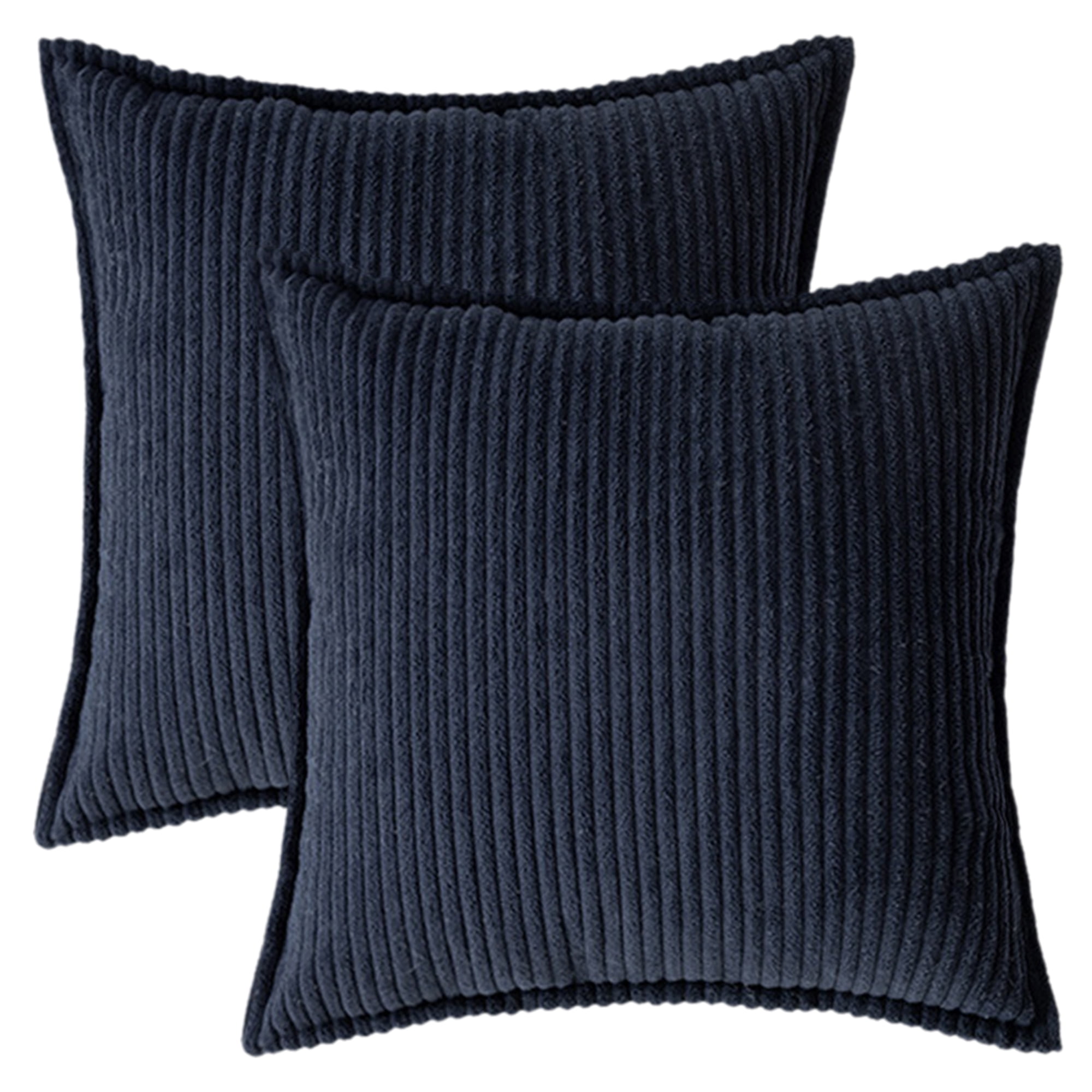 Unique Bargains Striped Decorative Throw Pillow Covers Pack of 2 Navy Blue 18" x 18"