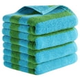thumbnail image 1 of Unique Bargains Striped Hand Towels Absorbent Soft Towel for Kitchen Blue Green 4-Piece, 1 of 5