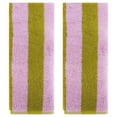thumbnail image 1 of Unique Bargains Striped Hand Towels Absorbent Soft Towel for Kitchen Pink Brown 2-Piece, 1 of 5