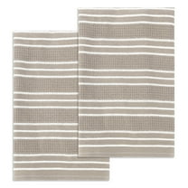 Unique Bargains Striped Kitchen Towels Soft Cotton Dish Towels for Kitchen 26 x 18 Inch Brown 2pk