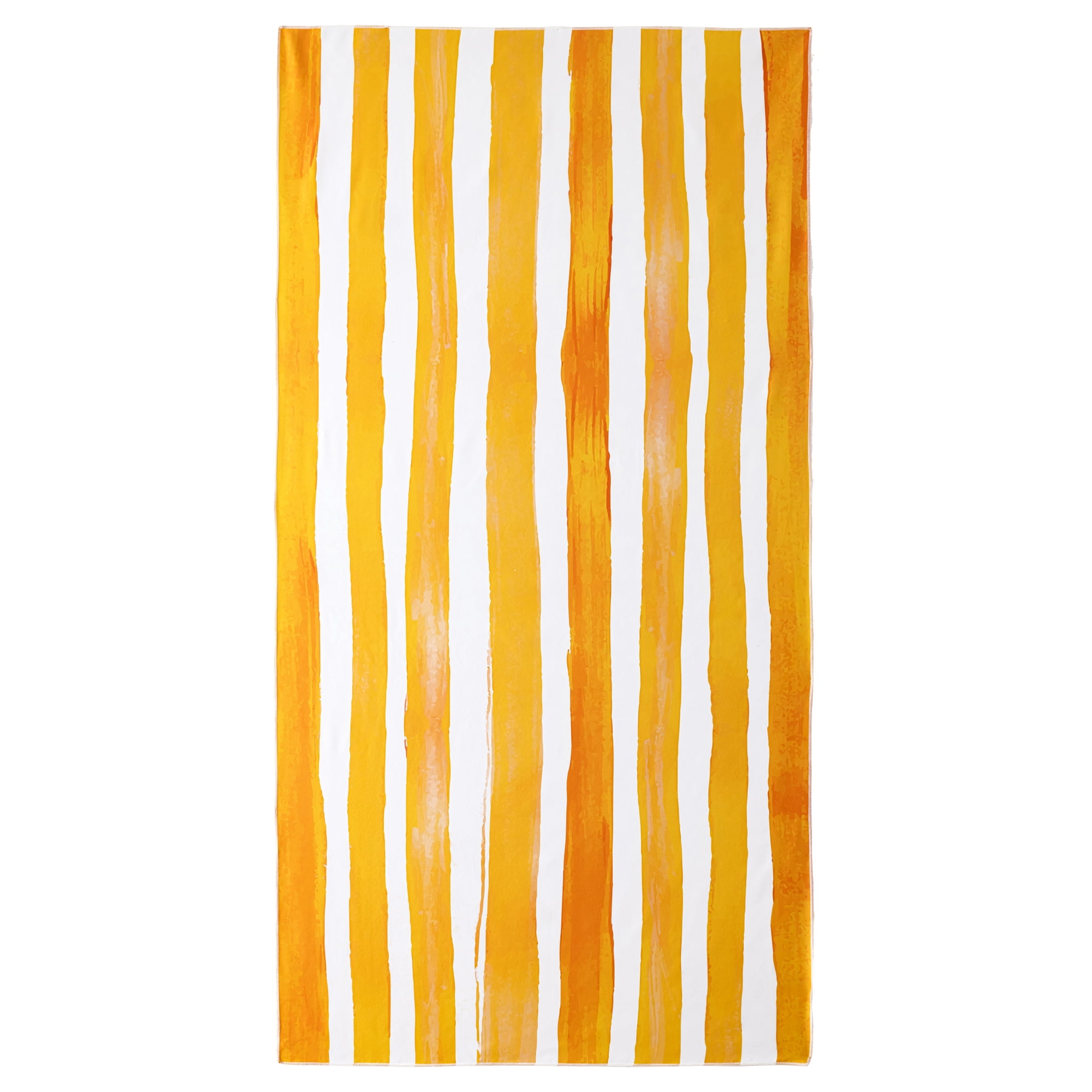 Unique Bargains Striped Lightweight Quick Dry Absorbent Beach Towel Yellow 63" x 31"