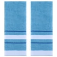 thumbnail image 1 of Unique Bargains Striped Set of 2 Absorbent Soft Hand Towels Blue, 1 of 4
