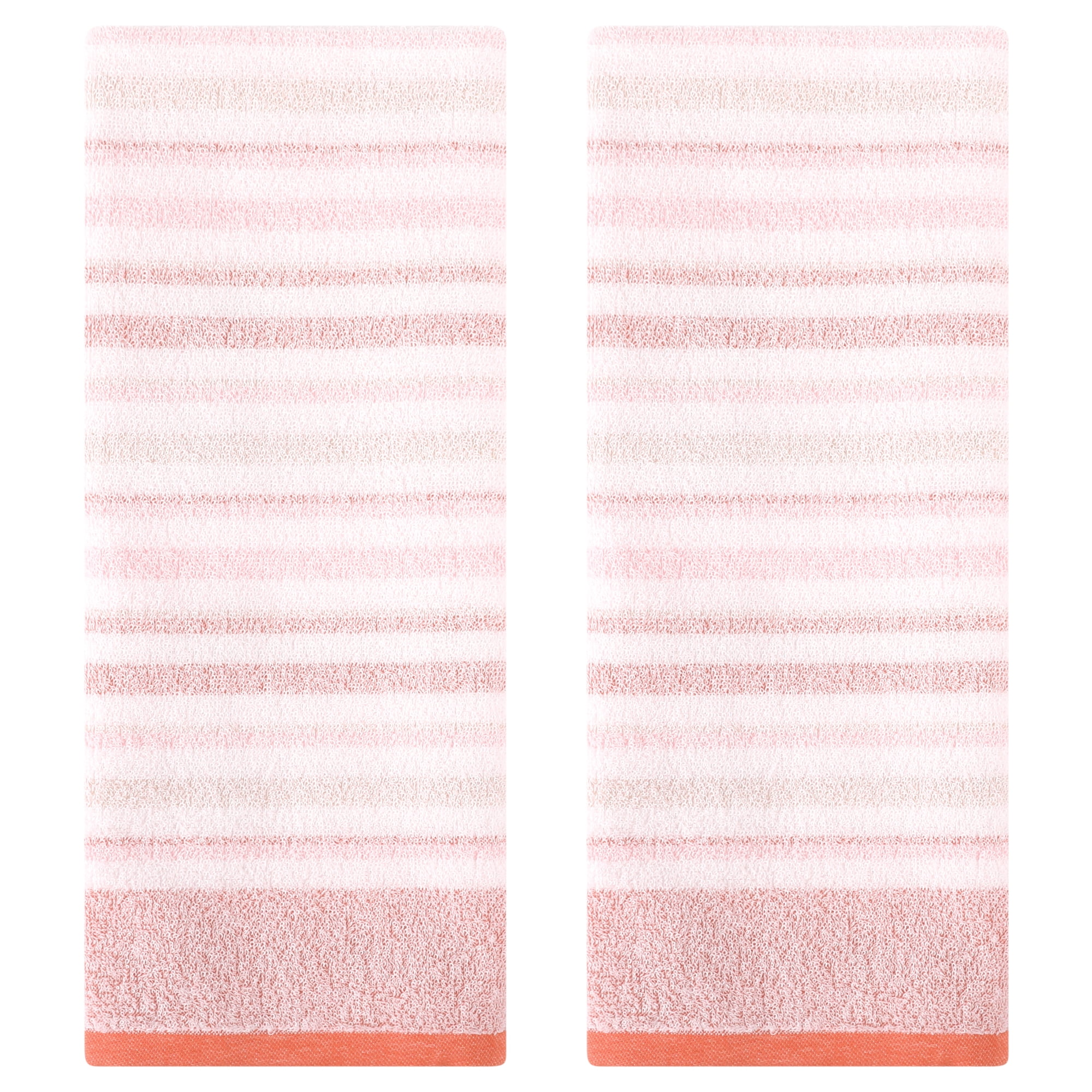 Unique Bargains Striped Soft Hand Towel 4 Pcs Pink/Purple 13" x 27"/13" x 29"
